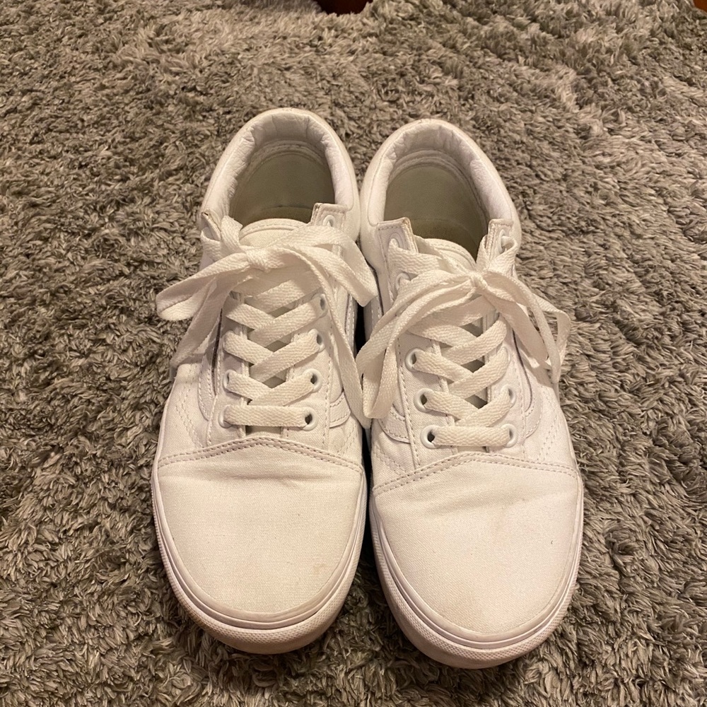 white platform vans